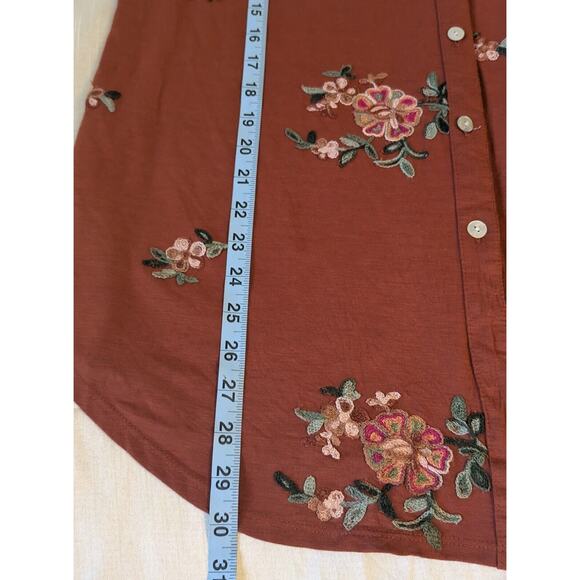 Anthropologie Fig And Flower Women's Size 1X Top Embroidered Boho - Picture 6 of 8